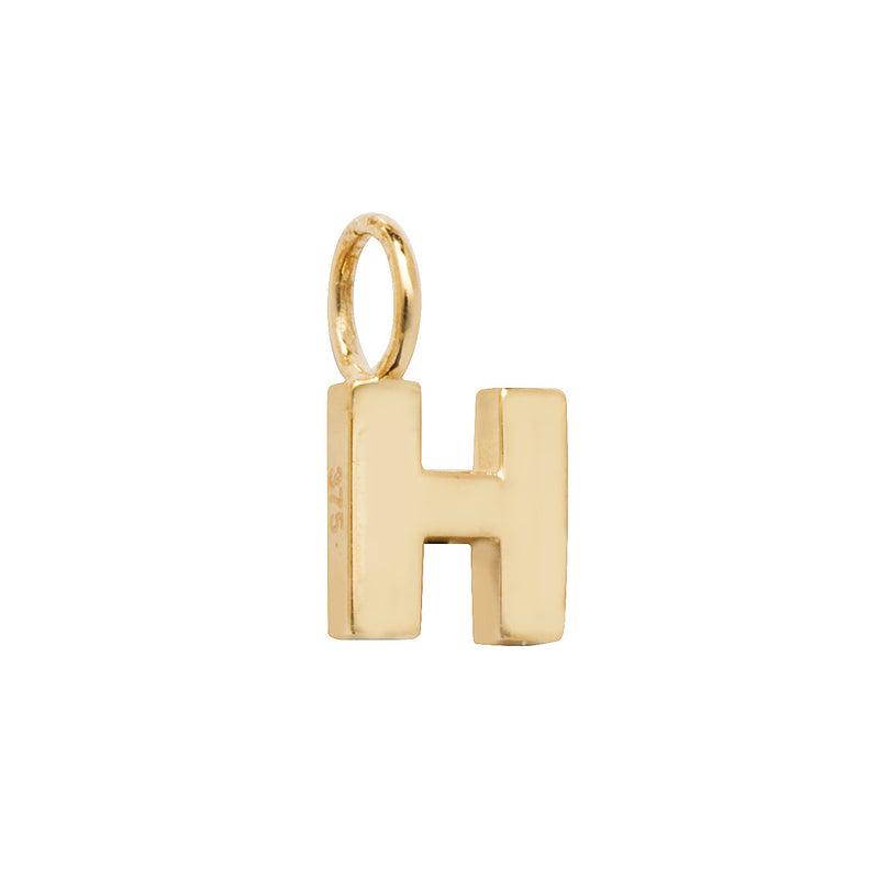 Gold Initial Dainty Charm Pendant