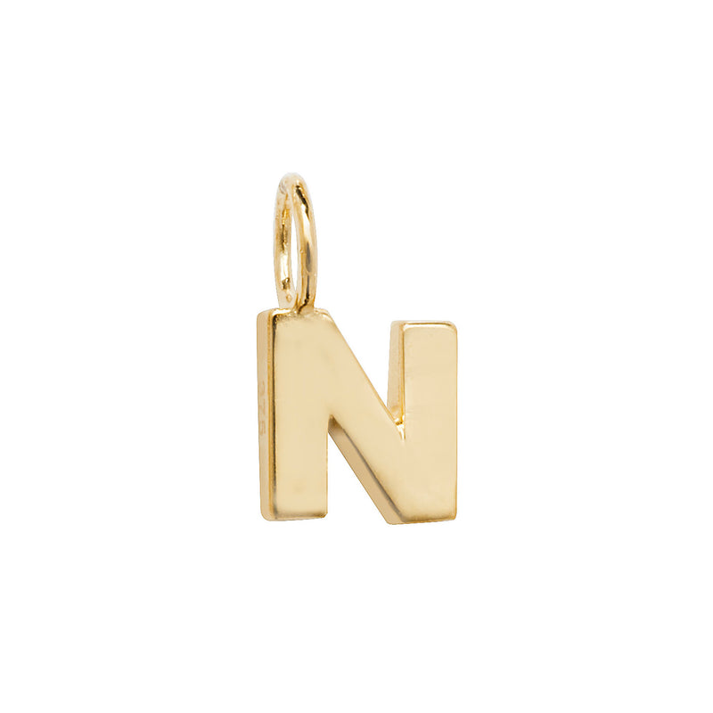 Gold Initial Dainty Charm Pendant