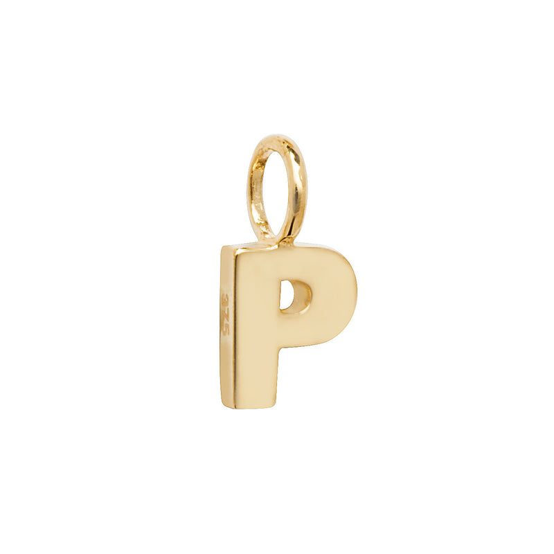 Gold Initial Dainty Charm Pendant