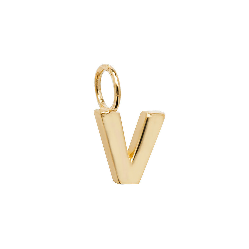 Gold Initial Dainty Charm Pendant