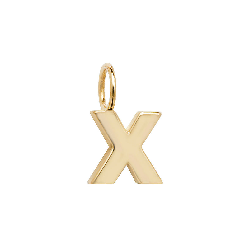 Gold Initial Dainty Charm Pendant