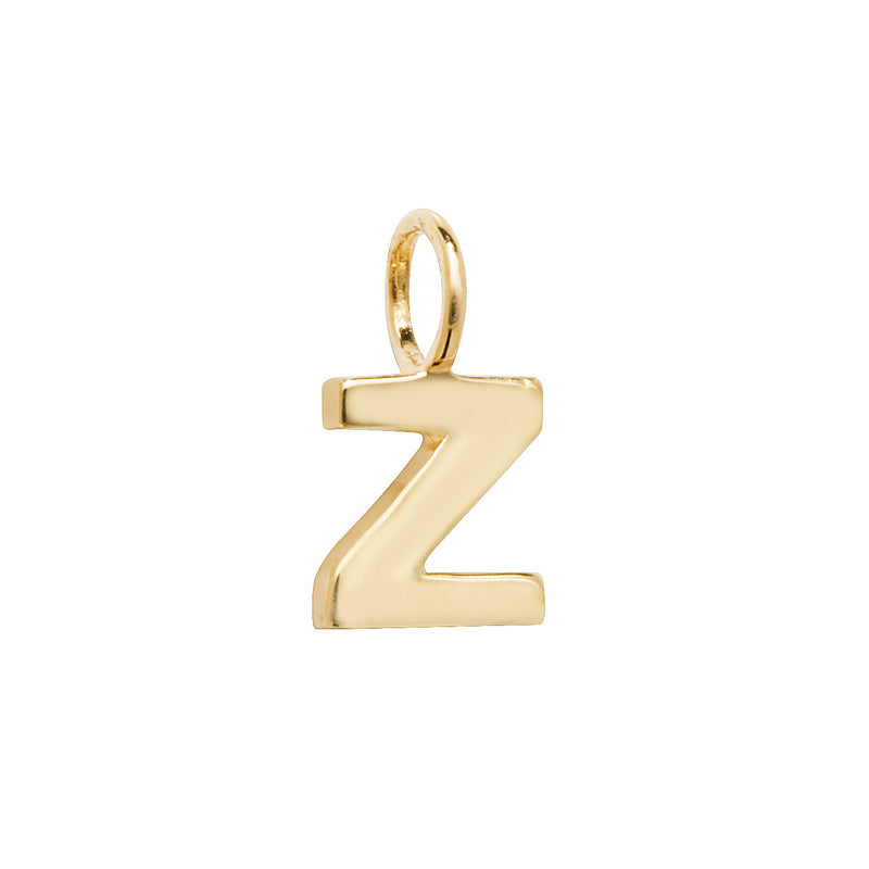 Gold Initial Dainty Charm Pendant