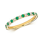 Emerald and Diamond Half Eternity Ring