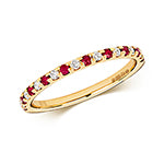 Ruby and Diamond Half Eternity Ring