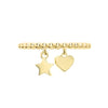 Gold Bobble Ring with Heart & Star Charms
