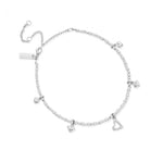 Silver Mini Cute Multi Heart Anklet