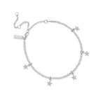 Silver Mini Cute Multi Star Anklet