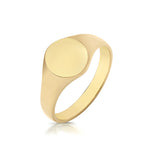 9ct Yellow Gold Small Signet Ring - Light