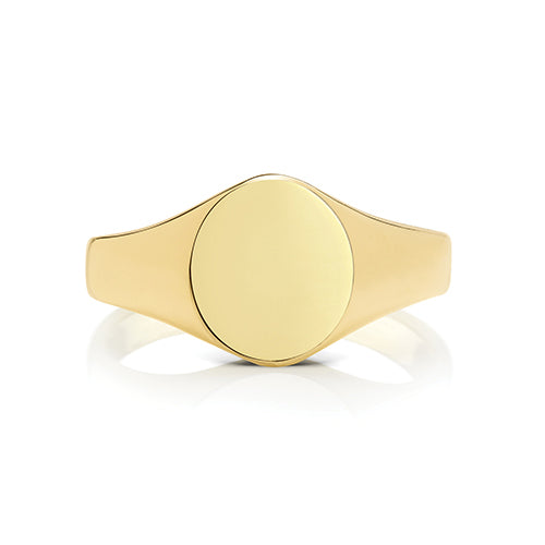 9ct Yellow Gold Small Signet Ring - Light